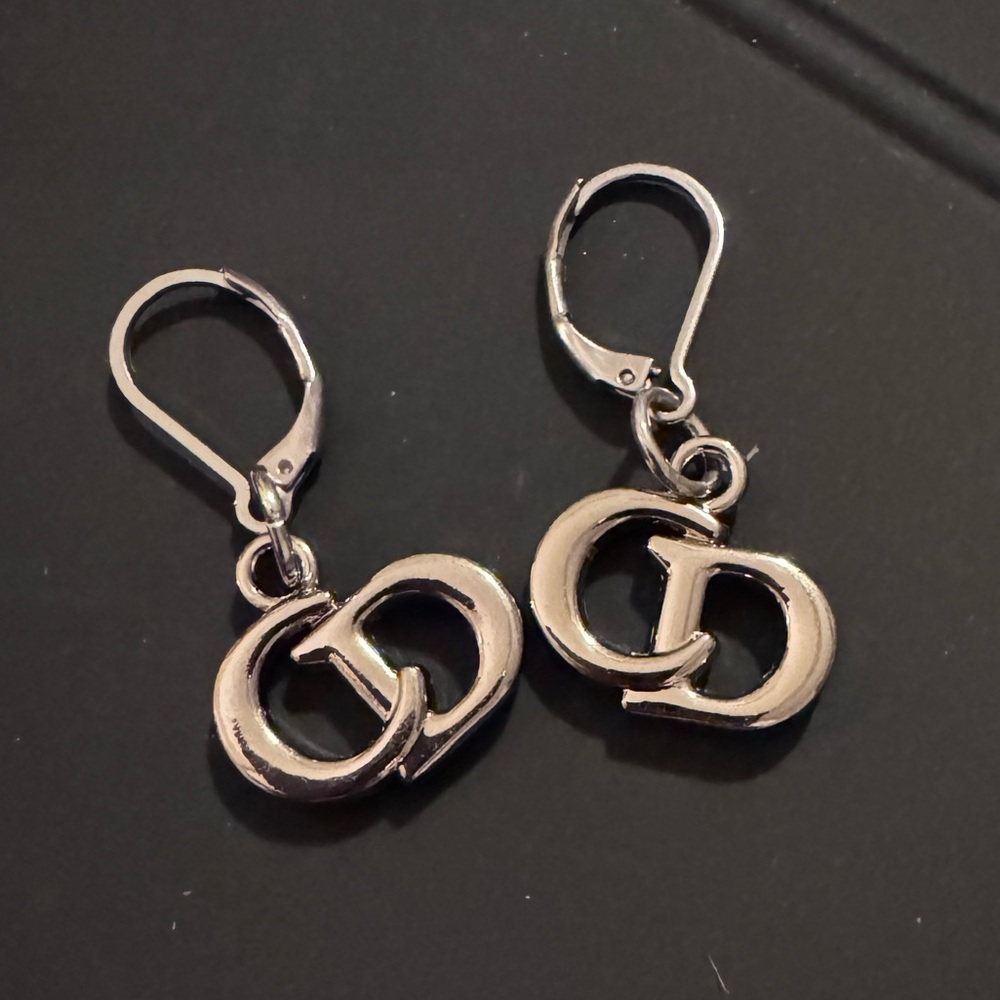 Handmade zipper pull Silver Earrings